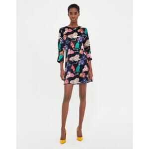 Zara Black Floral Mini Dress